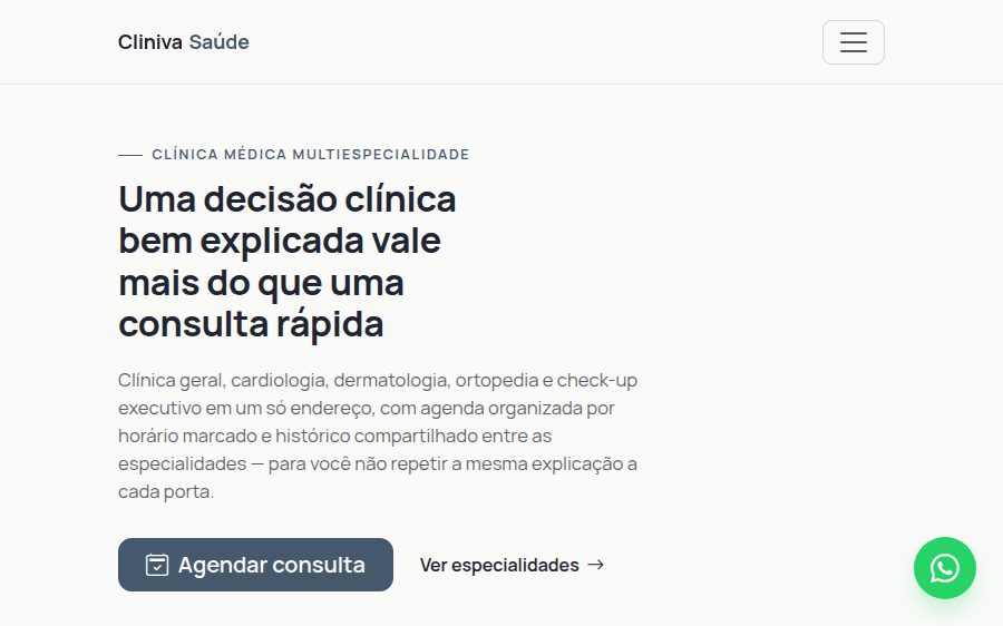Prévia do template cliniva-saude