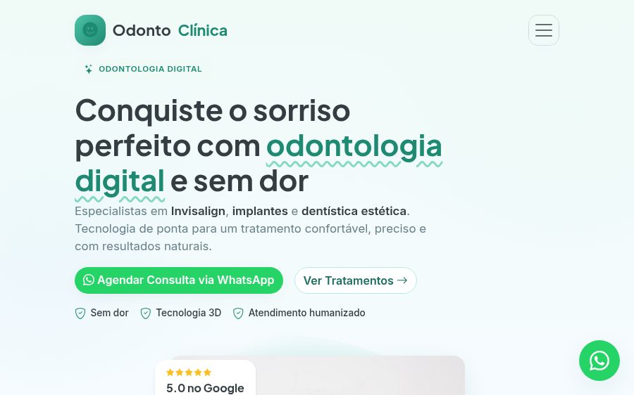 Prévia do template odonto-clinica